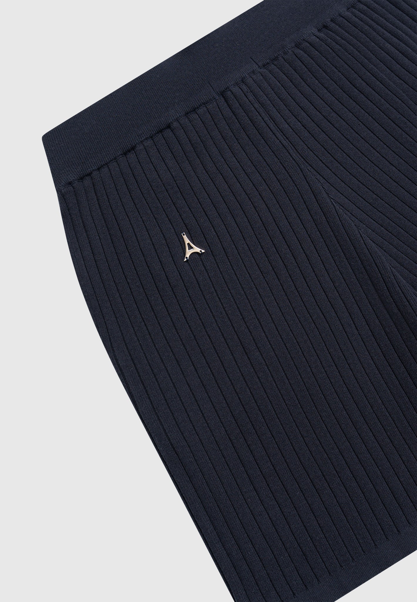 Ribbed Knit Shorts - Navy