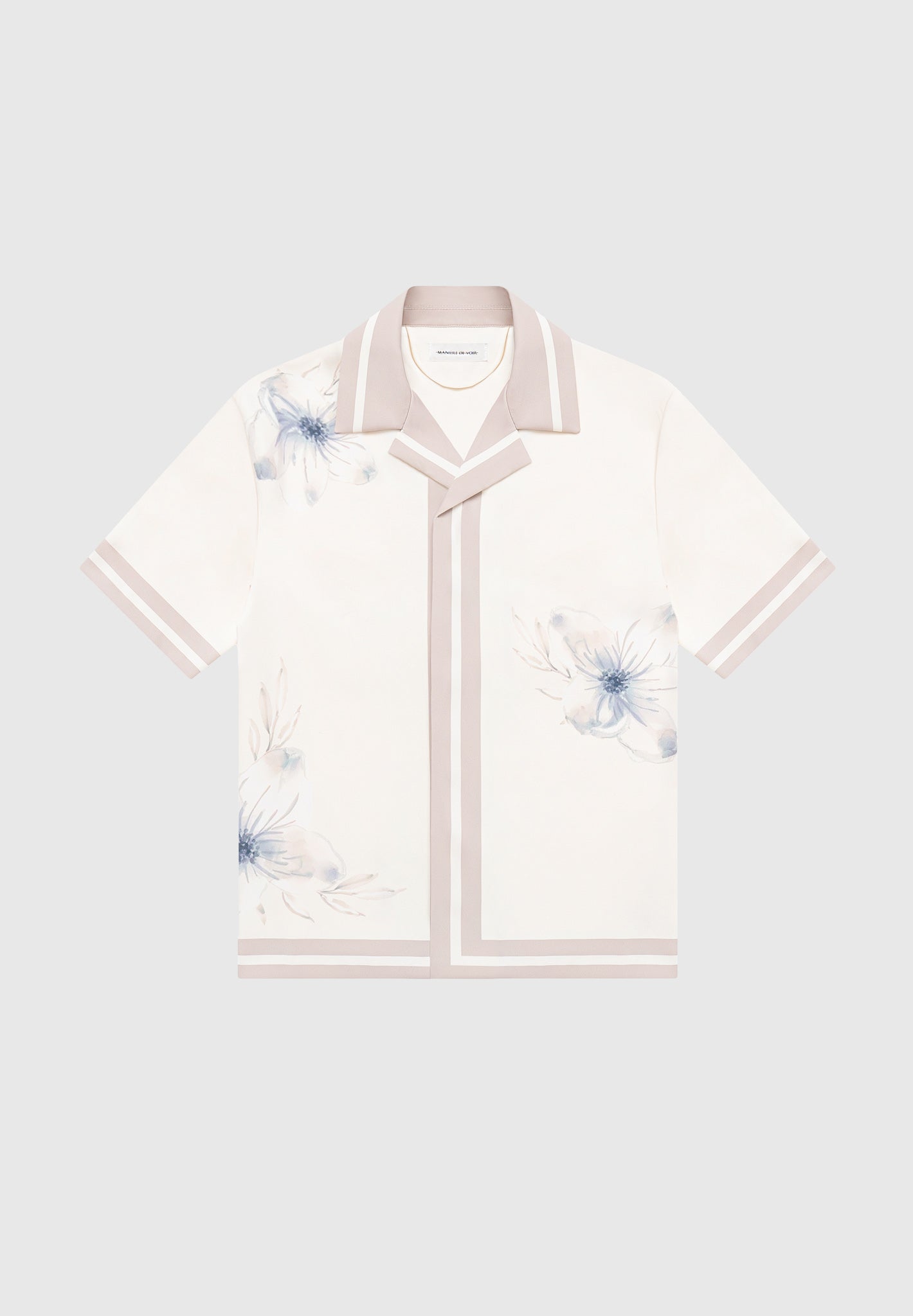 Floral Border Resort Shirt - Cream