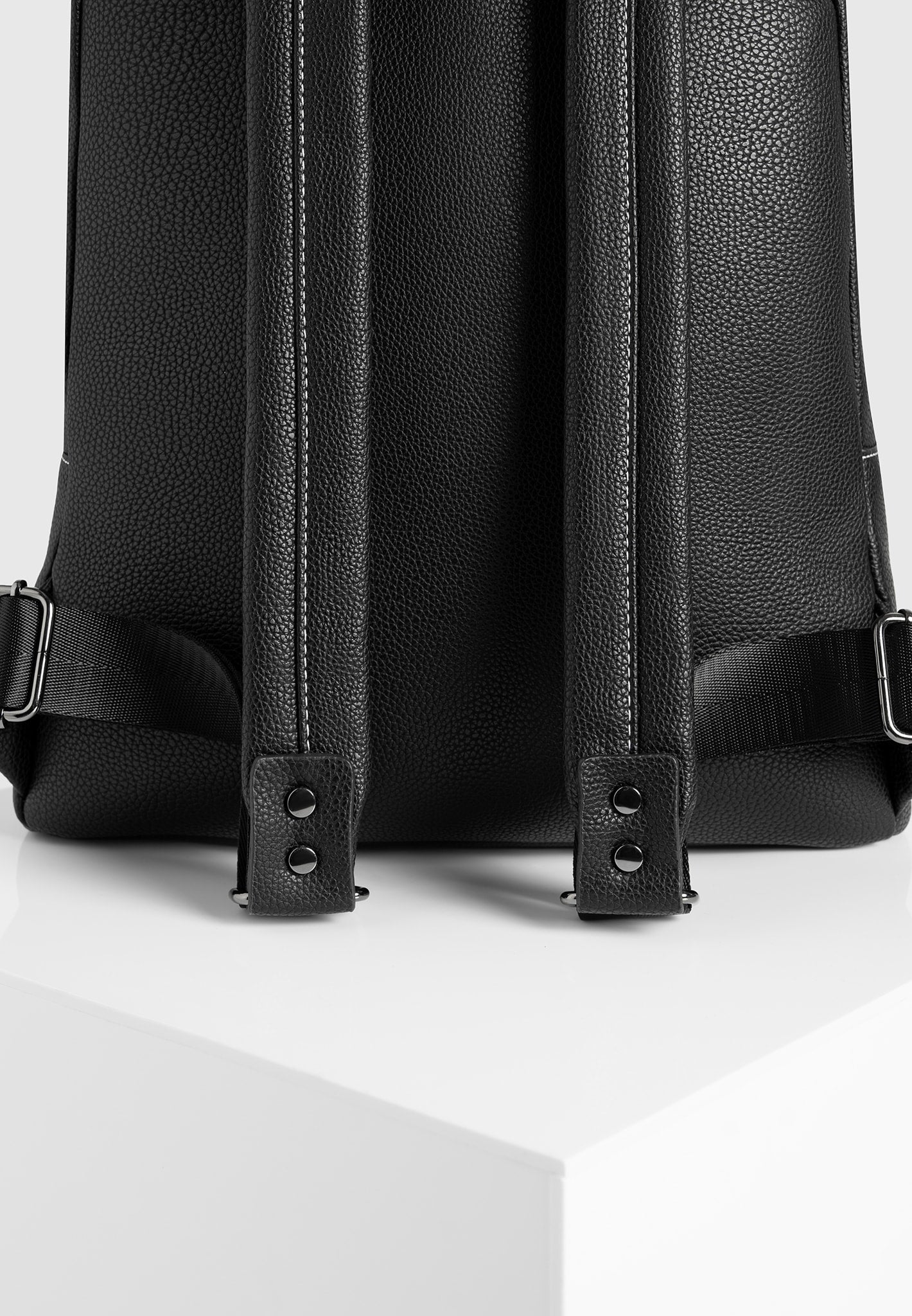 Lyon Suede Panel Backpack - Black
