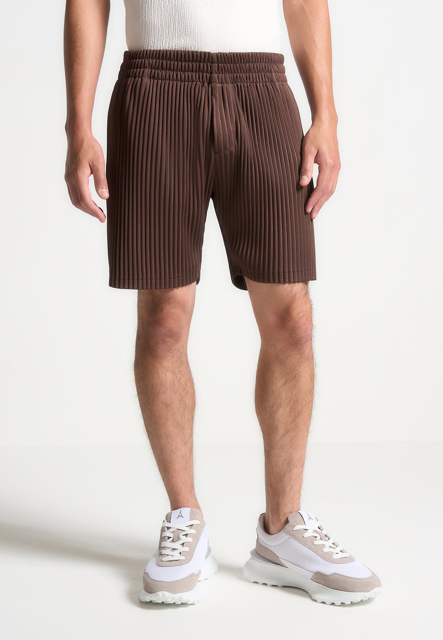Pleated Shorts - Brown