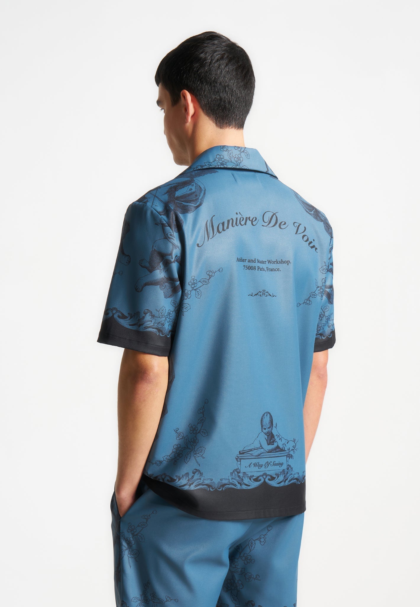 Signature Baroque Resort Shirt - Blue/Black
