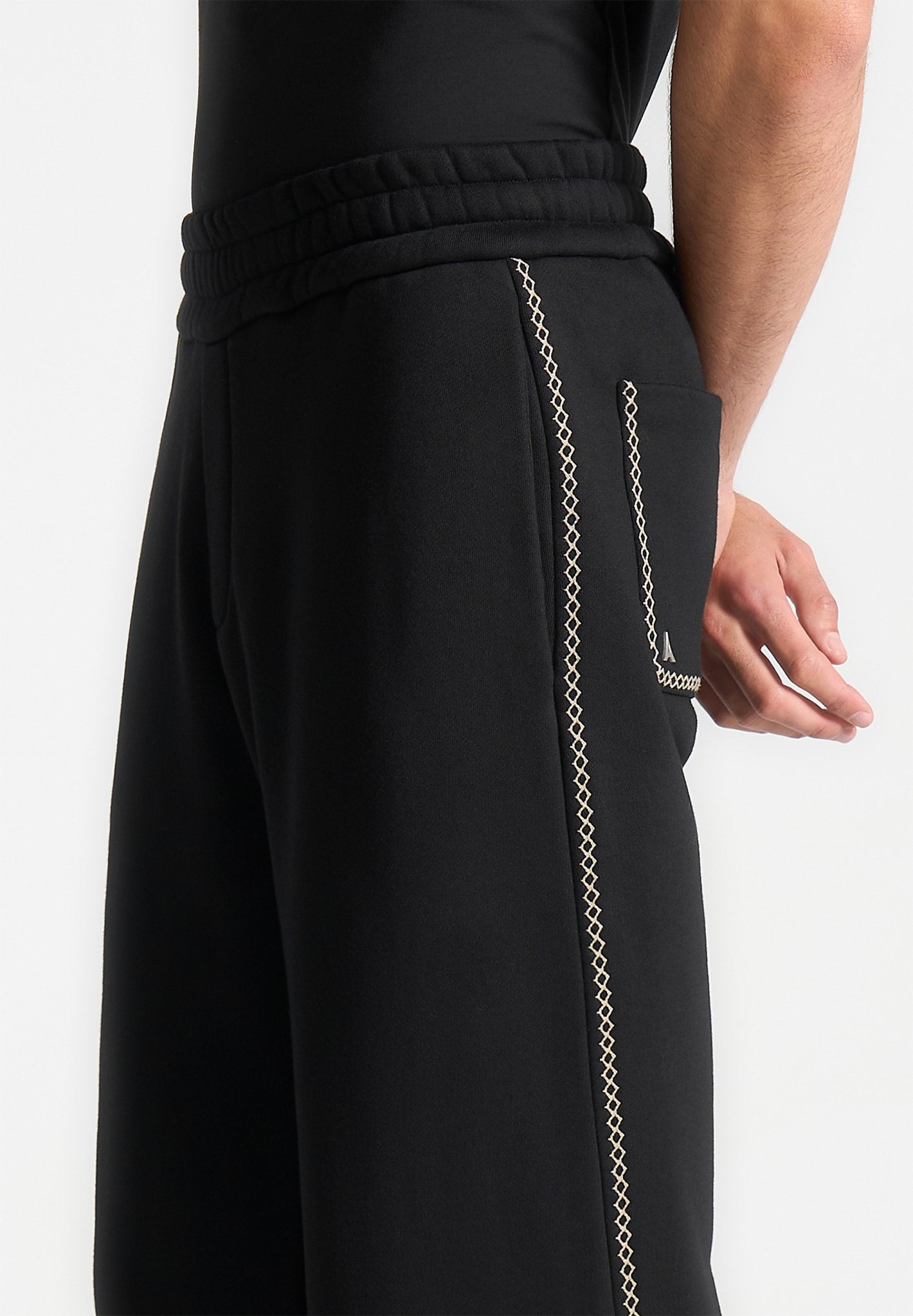 Whipstitch Relaxed Jogger - Black