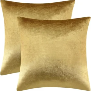 Gold Velvet Throw Pillow Covers Set of 2